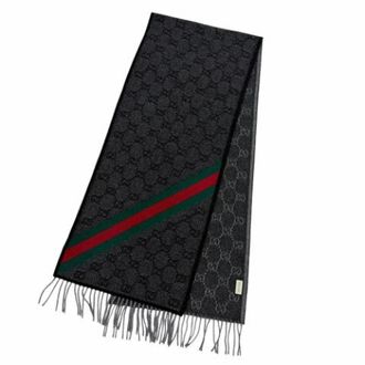 Gucci Pre-owned Stole - Heren - Vintage Accessoires - Grijs - ONE Size - Wol - Vintage