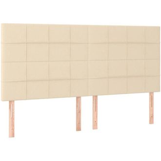 vidaXL Cabecero Con Luces Led Tela Crema 160x5x118/128 Cm Vidaxl