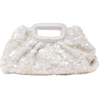 Maje Sequins Milpli mini Clutch in White at Nordstrom, Size Medium