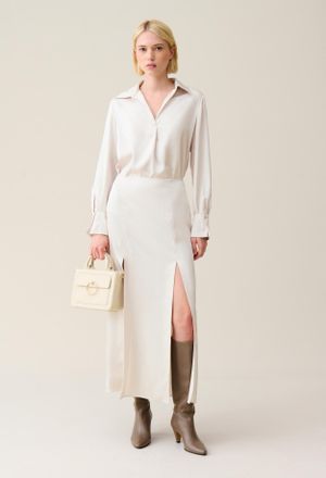 Claudie Pierlot Jupe longue fluide &agrave; pinces