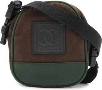 Chanel Pre-owned Nylon Canvas 2way Shoulder Bag - Dames - Vintage Schoudertas - Bruin - ONE Size - Nylon - Vintage
