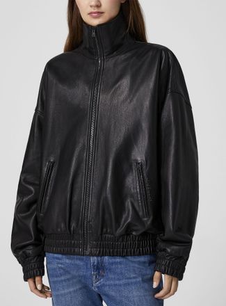 Acne Studios Womens Oversized leather jacket