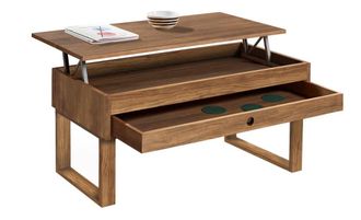 HOGAR 24 Mesa de centro Vanir elevable caj&oacute;n deslizante madera maciza natural