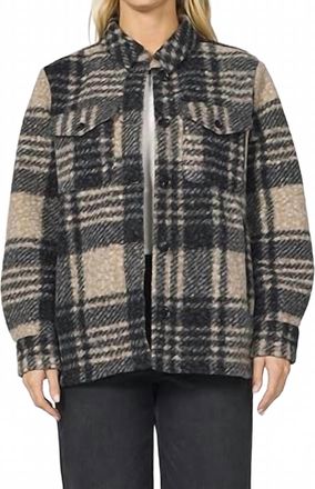 Dear John Denim Deanna Shacket In Off White Black Plaid