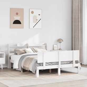 Berkfield Home Bed Frame with Headboard without Mattress White 140x200 cm