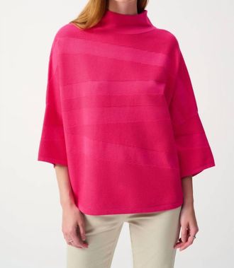 Joseph Ribkoff 3/4 Sleeve Mock Neck Sweater In Geranium