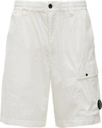 C.P. Company Bermuda shorts met elastische taille - Heren - Korte Broeken - Wit - 2XL - Katoen - Korte Broeken