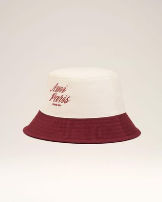 Ami Red And White Cotton Ami Paris Hat Multicolor - 56 - Unisex