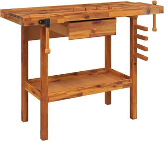 vidaXL Vidaxl - Banco Trabajo Caj&oacute;n Y Tornillos Banco Madera Acacia 124x52x83cm