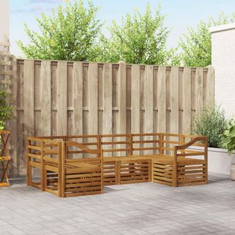 vidaXL Vidaxl Set Di Divani Da Esterno 6 Pz Naturale