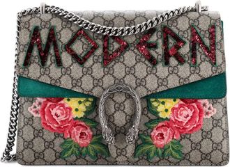Gucci Dionysus Bag Embroidered GG Coated Canvas Medium shoulder bag - Bruin