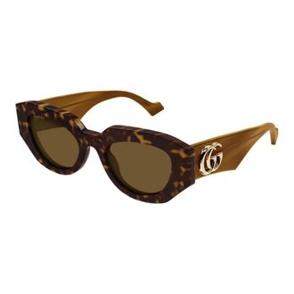 Gucci Sunglasses, female, Brown, 51 MM, Geometrical Frame Sunglasses