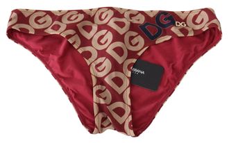 Dolce & Gabbana Womens Multicolor Dg Logo Print Bottom Beachwear Bikini Swimsuit Nylon Elastane Clothing