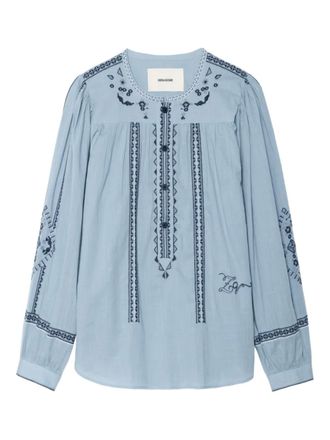 Zadig&Voltaire Tigy embroidered cotton tunic - Blauw