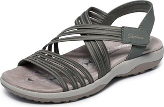 Skechers Womens Reggae Slim Sunnyside 2.0 Sandals, Olive Leaf for Me Leaf It To Me, 4 UK