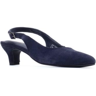 Hush Puppies Nahla Buckle Kitten Heel Leren Dames Navy Ronde Slingback Schoenen