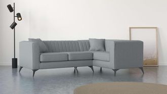 HOME AFFAIRE Ecksofa »MATTHEW L-Form ideal für kleine Räume, Masse B/T/H: 240/167/74 cm« elegantes Designsofa, Steppung im Rücken, incl. Zierkissen