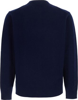 KANGRA Mens Crewneck Sweater Blue Wool-Cashmere Tops Top