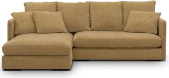 Maisons du monde Sof&aacute; chaise longue izquierdo de 4/5 plazas de tela ocre