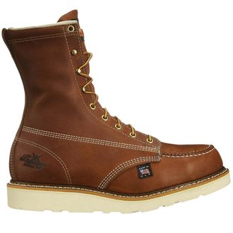 Thorogood 8 Inch Moc Toe Safety Toe Leather Mens Mid Calf Boots - Tobacco - Size:UK 14