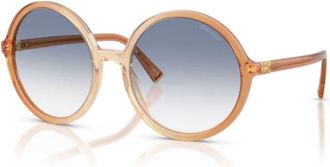 Miu Miu 0mu B02s Gradient Blue-Tinted Round Sunglasses