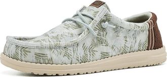 Hey Dude Wally Washed Palm Mens Shoes Harbor Green/Multi : 13 M, Cotton