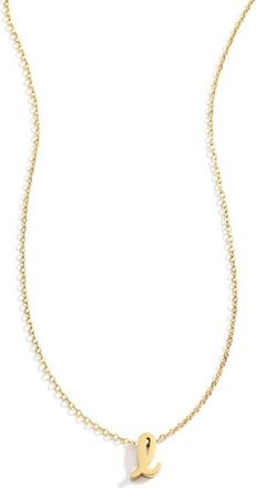 Mint & Lily Tiny Script Initial Necklace in Letter L at Nordstrom