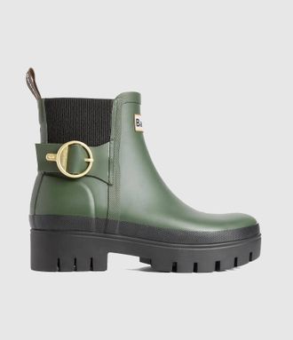 Barbour Bottines Hepburn Ankle Welly Olive Black