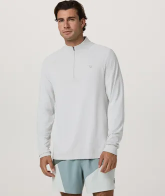 Vuori Clothing Clearview Seamless Quarter Zip | Frost Grey | Medium