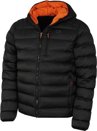 Calvin Klein Mens San Gabriel Padded Jacket - Black/Orange - XXXL