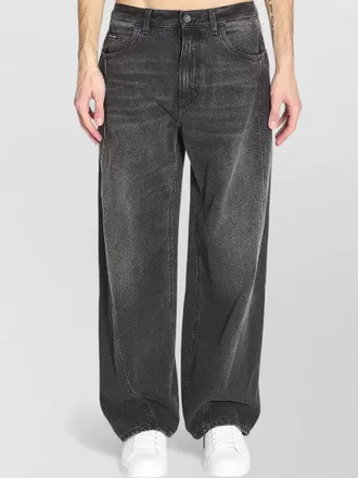 Dolce & Gabbana denim faded mid-rise wide-leg jeans