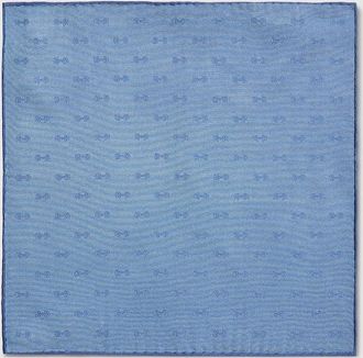 Gucci Horsebit Silk Jacquard Pocket Square, Blue, Silk