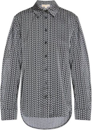 Michael Kors Overhemd met monogram - Dames - Overhemden - Zwart - M - Polyester - Overhemden