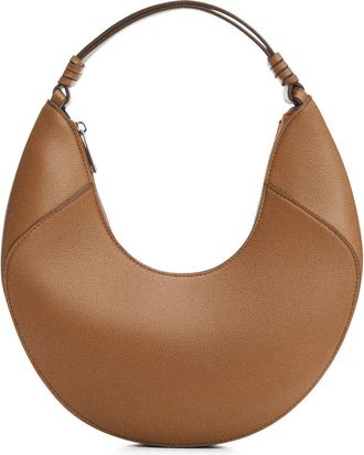 Mango Faux Leather Hobo Bag in Medium Brown at Nordstrom