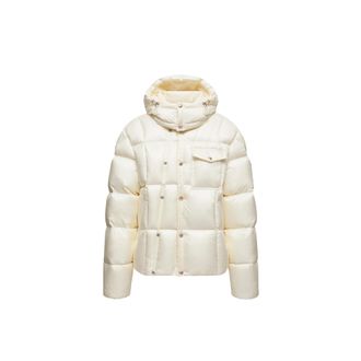 Moncler Serfanto Hooded Short Down Jacket White Size 1