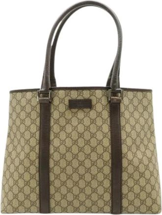 Gucci Pre-owned Tote Bags, female, Beige, Size: ONE SIZE Pre-owned GG Supreme Tote Bag