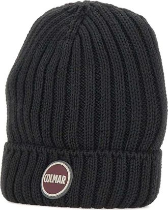 Colmar ribbed logo-patch beanie hat - unisex - Wool/Acrylic - One Size - Black