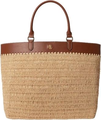 Ralph Lauren Kyla Tote - Dames - Tassen - Beige - Maat: ONE Size Katoen