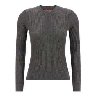 Max Mara Marabu Sweater - Dames - Ronde hals truien - Grijs - S - Wol - Truien & Vesten