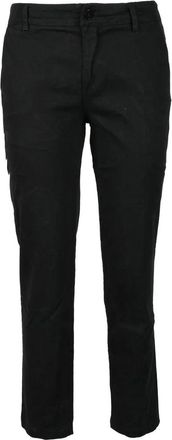 Another Label Slim Straight-Leg Black Trousers with Mid-Rise Waist