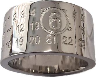Maison Margiela Minimal Logo Ring - Heren - Ringen - Grijs - 46 MM - Accessoires