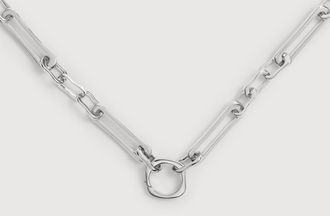 Monica Vinader Sterling Silver MV Alta Duo Charm Necklace