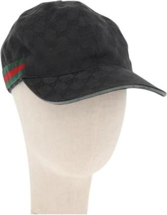 Gucci Pre-owned Accessories, female, Black, Size: ONE SIZE Pre-owned Canvas Hat