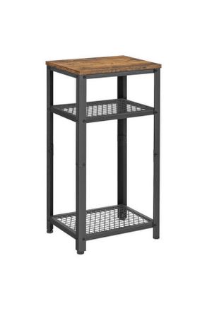 Boxxx Beistelltisch, Braun, Schwarz, Metall, Holzwerkstoff, Vintage, rechteckig, eckig, 30x75x40 cm, offenes Fach, einfacher Aufbau, Wohnzimmer, Wohnzimmert