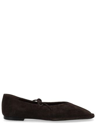Alohas Sway Pointed Leather Bow Flats