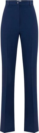 Elisabetta Franchi Blauwe Flare Broek Elegante Slim Fit - Dames - Wijde Broeken - Blauw - M - Polyester - Broeken