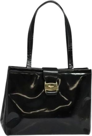 Ferragamo Pre-owned Shoulder Bags, female, Black, Size: ONE SIZE Pre-owned Leather Shoulder Bag