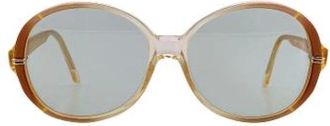 Balenciaga Pre-owned Accessories, female, Beige, Size: ONE SIZE Pre-owned Round Vintage Sunglasses