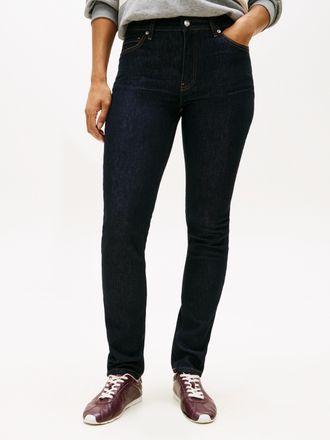 Tommy Hilfiger Slim-fit-Jeans TOMMY HILFIGER DNM SLIM RW, Damen, Gr. 25, L&auml;nge 28, pure, Denim/Jeans, Obermaterial: 61% Baumwolle, 35% Lyocell, 3% Polyester, 1% Elas