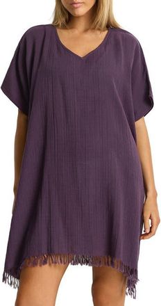 Sea Level Australia Salt Kaftan Cover-Up in Blackberry at Nordstrom